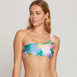 Volcom Growing On Me Green One Shoulder Bikini Top